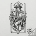 Tarot card (e.g., the fool, the magician, dea… – tattoo sketch (№1751866211_0, 07.07.2025 05:30) — tattoovalue.net