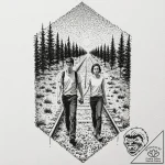 A sketch of the main characters from stand by… – tattoo sketch (№1751866889_0, 07.07.2025 05:41) — tattoovalue.net