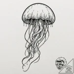Jellyfish, tattoo drawing outline, studio lig… – tattoo sketch (№1751867144_0, 07.07.2025 05:45) — tattoovalue.net