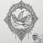 Seagull, tattoo flash sheet design, ornamenta… – tattoo sketch (№1751867480_0, 07.07.2025 05:51) — tattoovalue.net