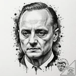 A trash polka portrait of hannibal lecter fro… – tattoo sketch (№1751867734_0, 07.07.2025 05:55) — tattoovalue.net