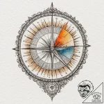 Sundial, ink illustration for tattoo, unique… – tattoo sketch (№1751868574_0, 07.07.2025 06:09) — tattoovalue.net