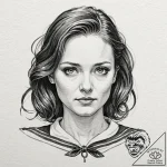 A watercolor sketch of clarice starling, dete… – tattoo sketch (№1751868996_0, 07.07.2025 06:16) — tattoovalue.net