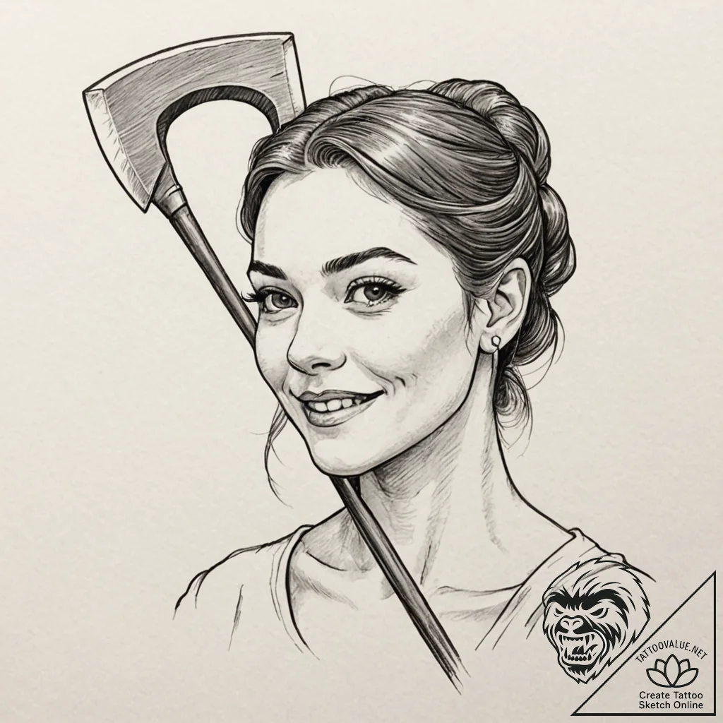 A neo-traditional portrait of pearl from the... - tattoo sketch (№1751869507_0, 07.07.2025 06:25) — tattoovalue.net