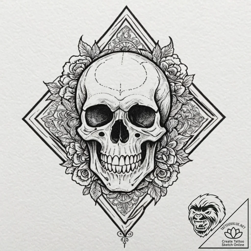 A neo-traditional tattoo of a "death proof" c... - tattoo sketch (№1751869675_0, 07.07.2025 06:27) — tattoovalue.net