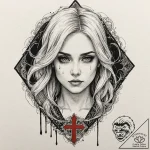 A watercolor sketch of ciri, with her ashen h… – tattoo sketch (№1751869759_0, 07.07.2025 06:29) — tattoovalue.net