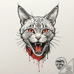 Neo-traditional tattoo of jonesy the cat, loo… – tattoo sketch (№1751869930_0, 07.07.2025 06:32) — tattoovalue.net