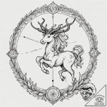 Sagittarius (zodiac sign), ink illustration f… – tattoo sketch (№1751870351_0, 07.07.2025 06:39) — tattoovalue.net