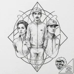 A graphic novel portrait of the main characte… – tattoo sketch (№1751870435_0, 07.07.2025 06:40) — tattoovalue.net