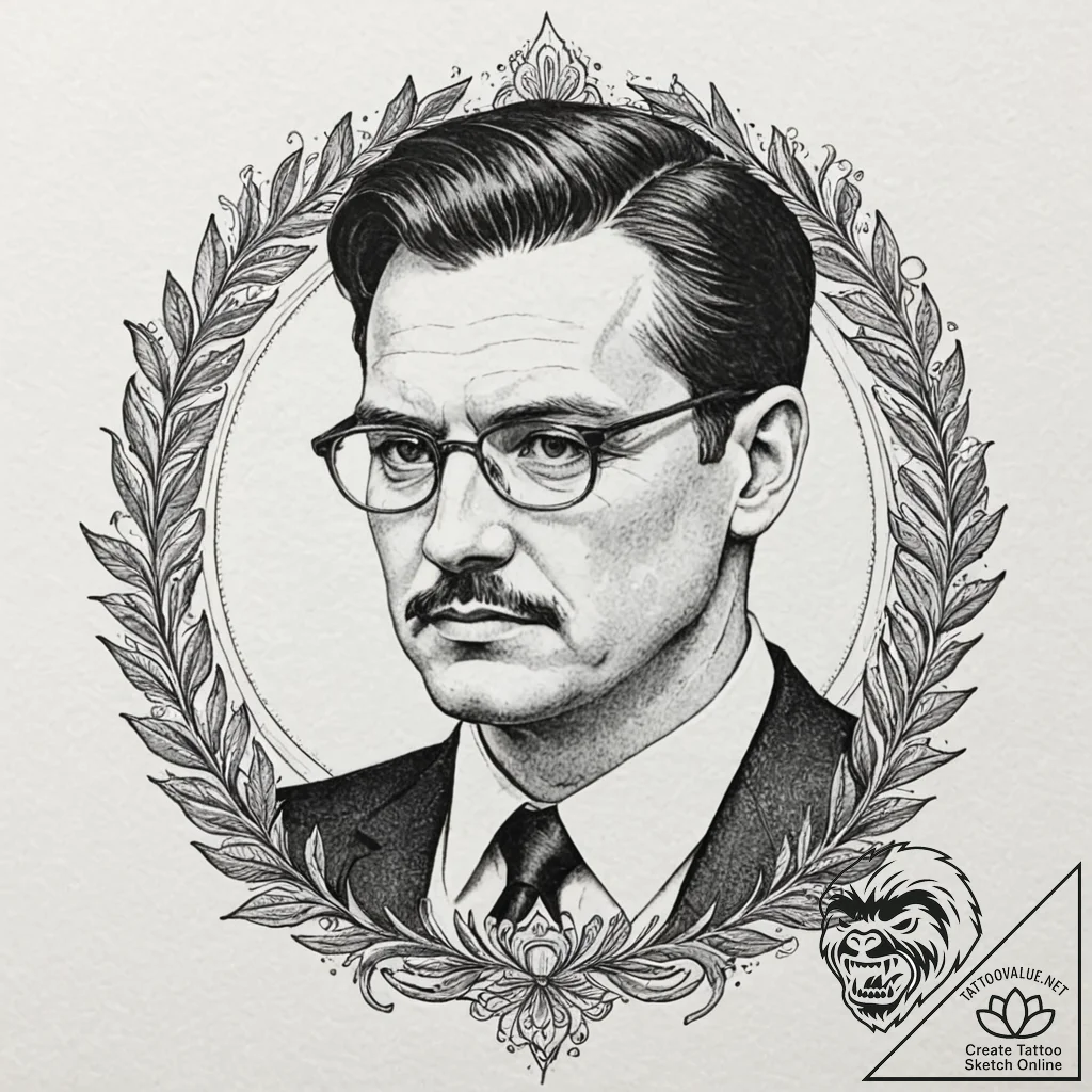 A sketch of the unsettlingly calm serial kill... - tattoo sketch (№1751871442_0, 07.07.2025 06:57) — tattoovalue.net
