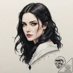 A watercolor sketch of anya chalotra as yenne… – tattoo sketch (№1751871526_0, 07.07.2025 06:58) — tattoovalue.net