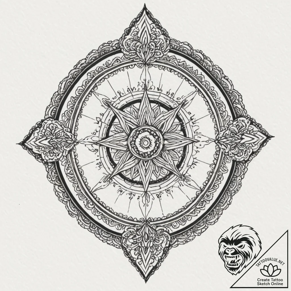 A sewing needle and thread, tattoo drawing ou... - tattoo sketch (№1751871612_0, 07.07.2025 07:00) — tattoovalue.net