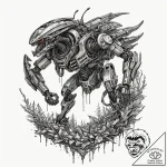 Trash polka sketch of ripley in the power loa… – tattoo sketch (№1751871696_0, 07.07.2025 07:01) — tattoovalue.net