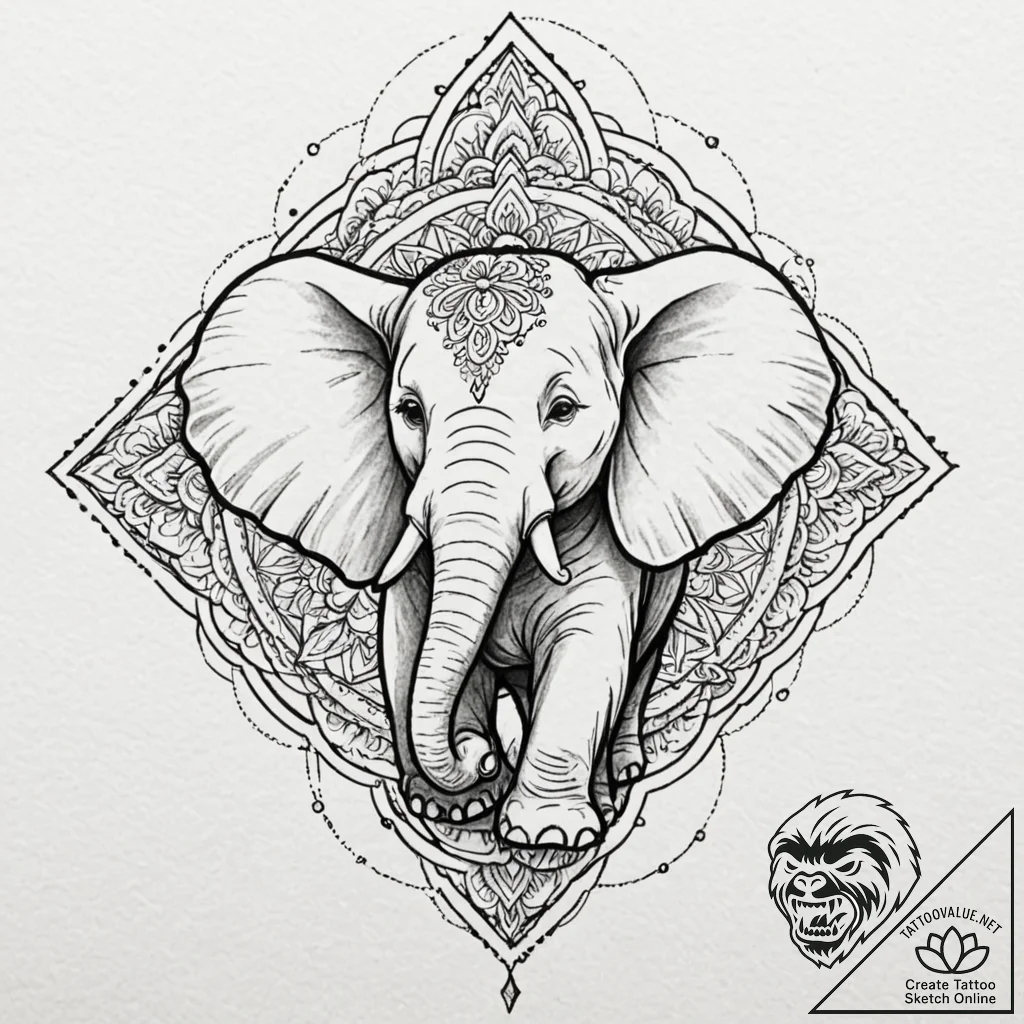 A linework tattoo of dumbo, the elephant, fly... - tattoo sketch (№1751872117_0, 07.07.2025 07:08) — tattoovalue.net