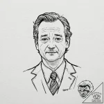 A graphic novel panel of bill murray as dr. p… – tattoo sketch (№1751872367_0, 07.07.2025 07:12) — tattoovalue.net