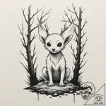 The forest spirits (kodama) from princess mon… – tattoo sketch (№1751873020_0, 07.07.2025 07:23) — tattoovalue.net