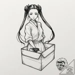 Nezuko in her box from demon slayer, tattoo d… – tattoo sketch (№1751873585_0, 07.07.2025 07:33) — tattoovalue.net