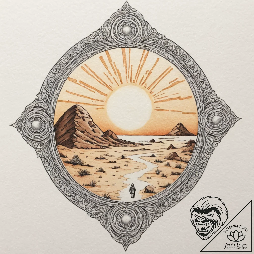 44. watercolor tattoo design of the binary su... - tattoo sketch (№1751874264_0, 07.07.2025 07:44) — tattoovalue.net