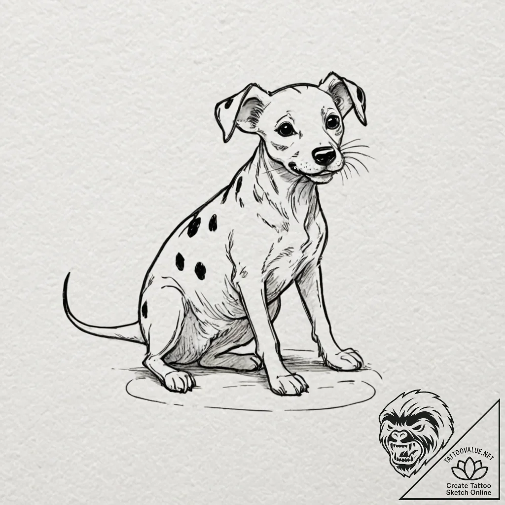 A linework tattoo of the dalmatian mice from... - tattoo sketch (№1751875781_0, 07.07.2025 08:09) — tattoovalue.net