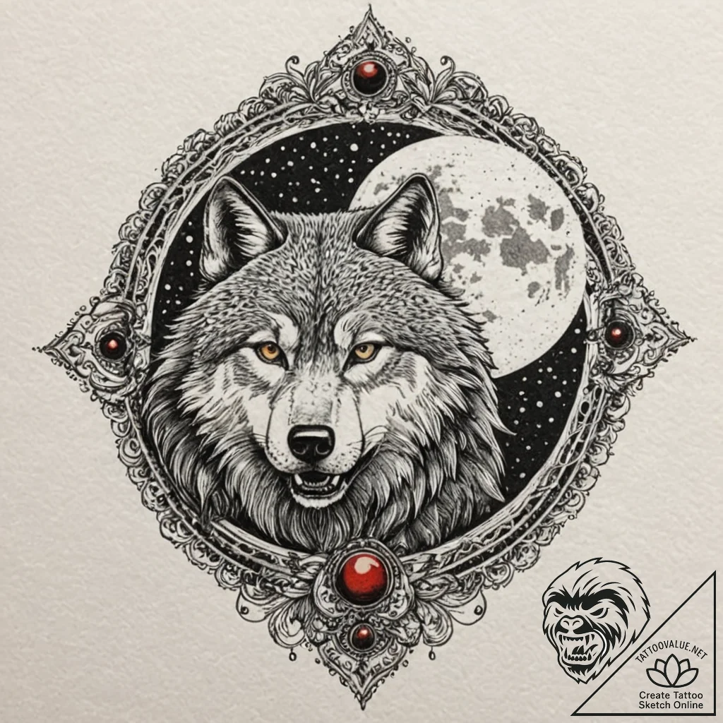 A trash polka tattoo of the wolf man, mid-tra... - tattoo sketch (№1751875949_0, 07.07.2025 08:12) — tattoovalue.net
