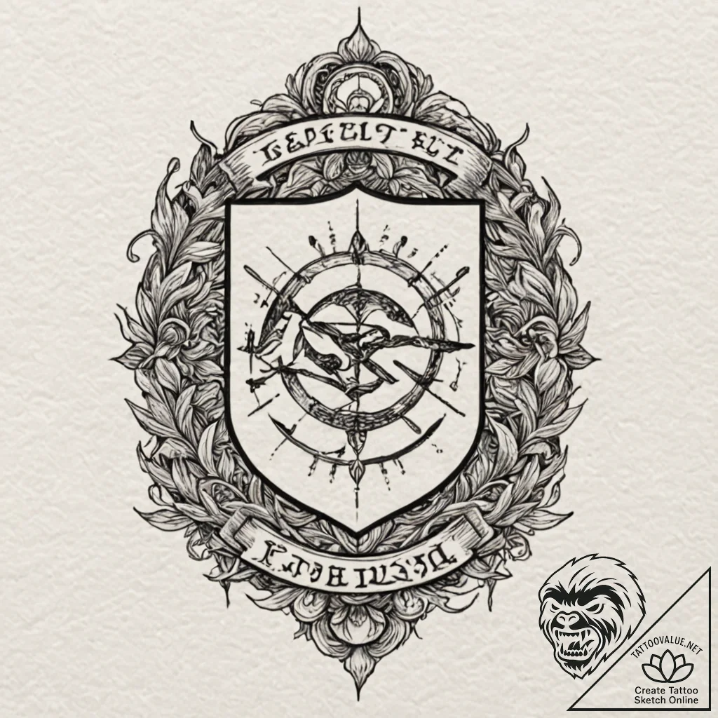 A japanese family crest (mon), concept art fo... - tattoo sketch (№1751876033_0, 07.07.2025 08:13) — tattoovalue.net
