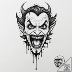 A vampire’s bite mark, ink illustration for t… – tattoo sketch (№1751876708_0, 07.07.2025 08:25) — tattoovalue.net