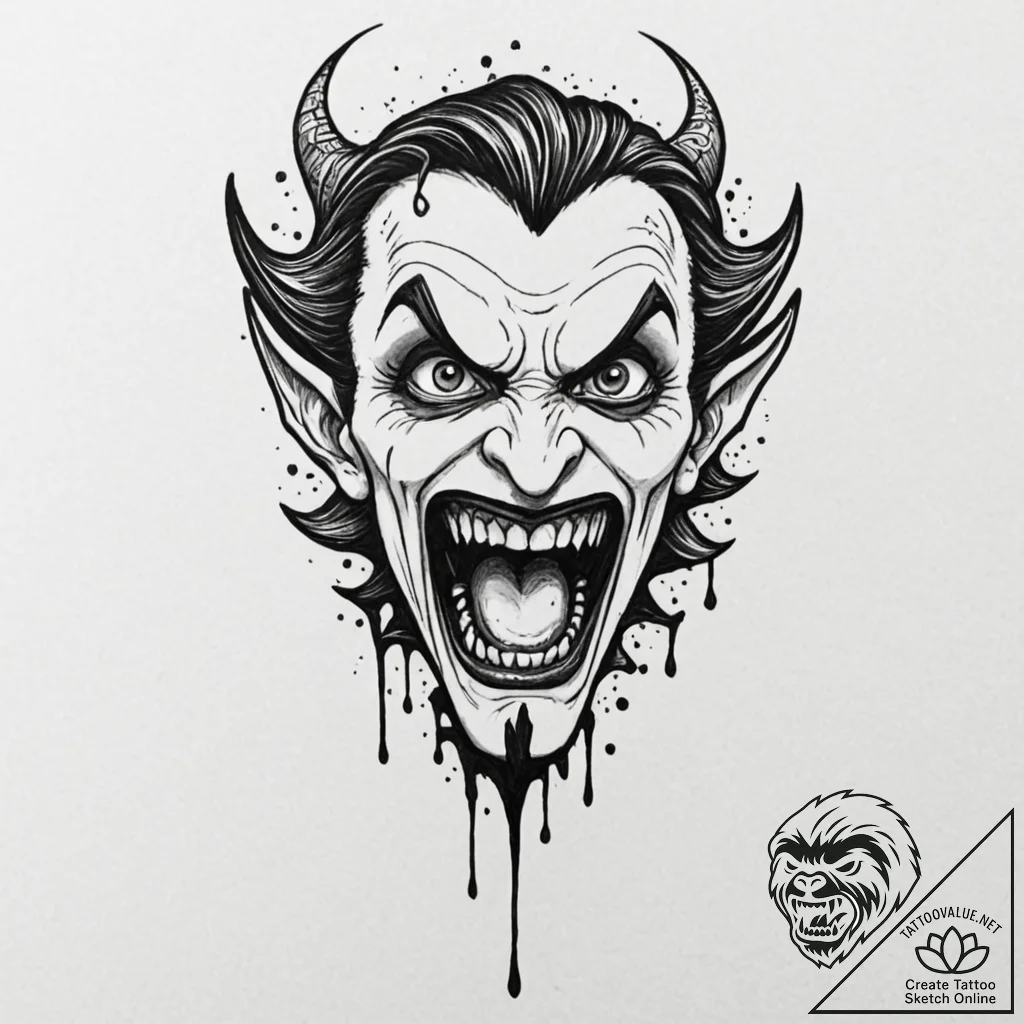 A vampire's bite mark, ink illustration for t... - tattoo sketch (№1751876708_0, 07.07.2025 08:25) — tattoovalue.net
