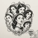 A trash polka portrait of dorothy and her fri… – tattoo sketch (№1751876792_0, 07.07.2025 08:26) — tattoovalue.net
