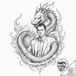 A graphic novel style portrait of agent smith… – tattoo sketch (№1751876878_0, 07.07.2025 08:27) — tattoovalue.net