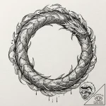 A trash polka tattoo of the homunculus symbol… – tattoo sketch (№1751877213_0, 07.07.2025 08:33) — tattoovalue.net