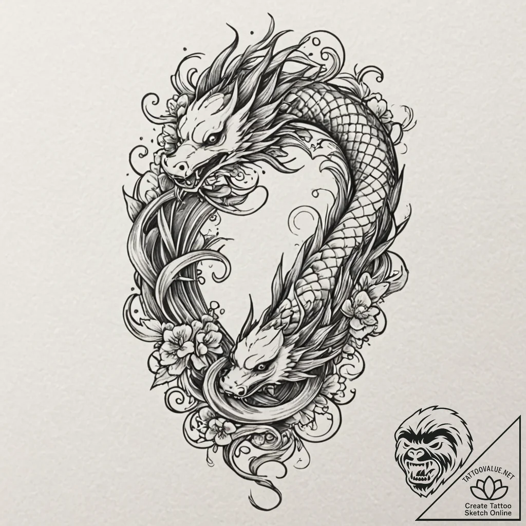 A pair of scissors cutting a string of fate,... - tattoo sketch (№1751877623_0, 07.07.2025 08:40) — tattoovalue.net