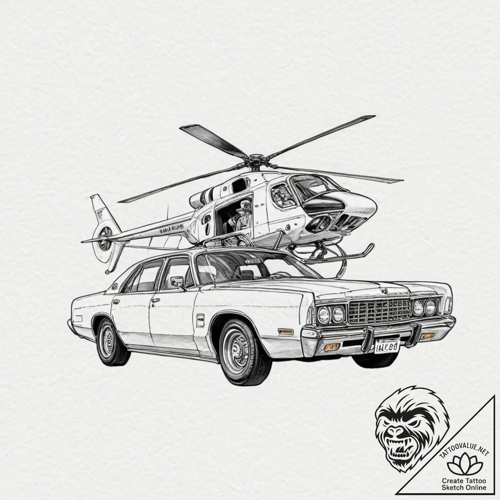 135. a graphic novel style tattoo of korben d... - tattoo sketch (№1751877861_0, 07.07.2025 08:44) — tattoovalue.net
