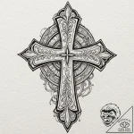 A templar knight’s cross, ink illustration fo… – tattoo sketch (№1751879472_0, 07.07.2025 09:11) — tattoovalue.net
