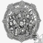 A graphic novel panel of the “avengers assemb… – tattoo sketch (№1751879892_0, 07.07.2025 09:18) — tattoovalue.net