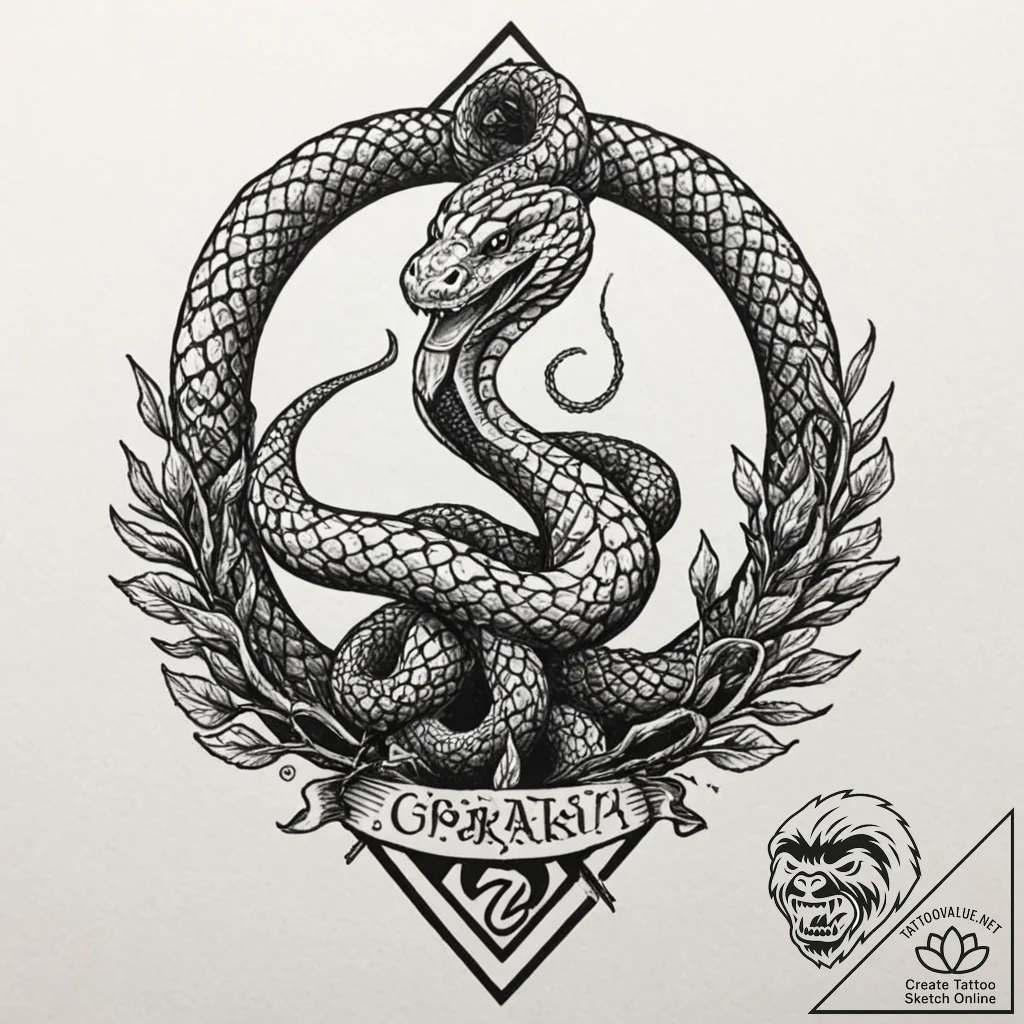 A minimalist tattoo of the cobra kai snake lo... - tattoo sketch (№1751880903_0, 07.07.2025 09:35) — tattoovalue.net