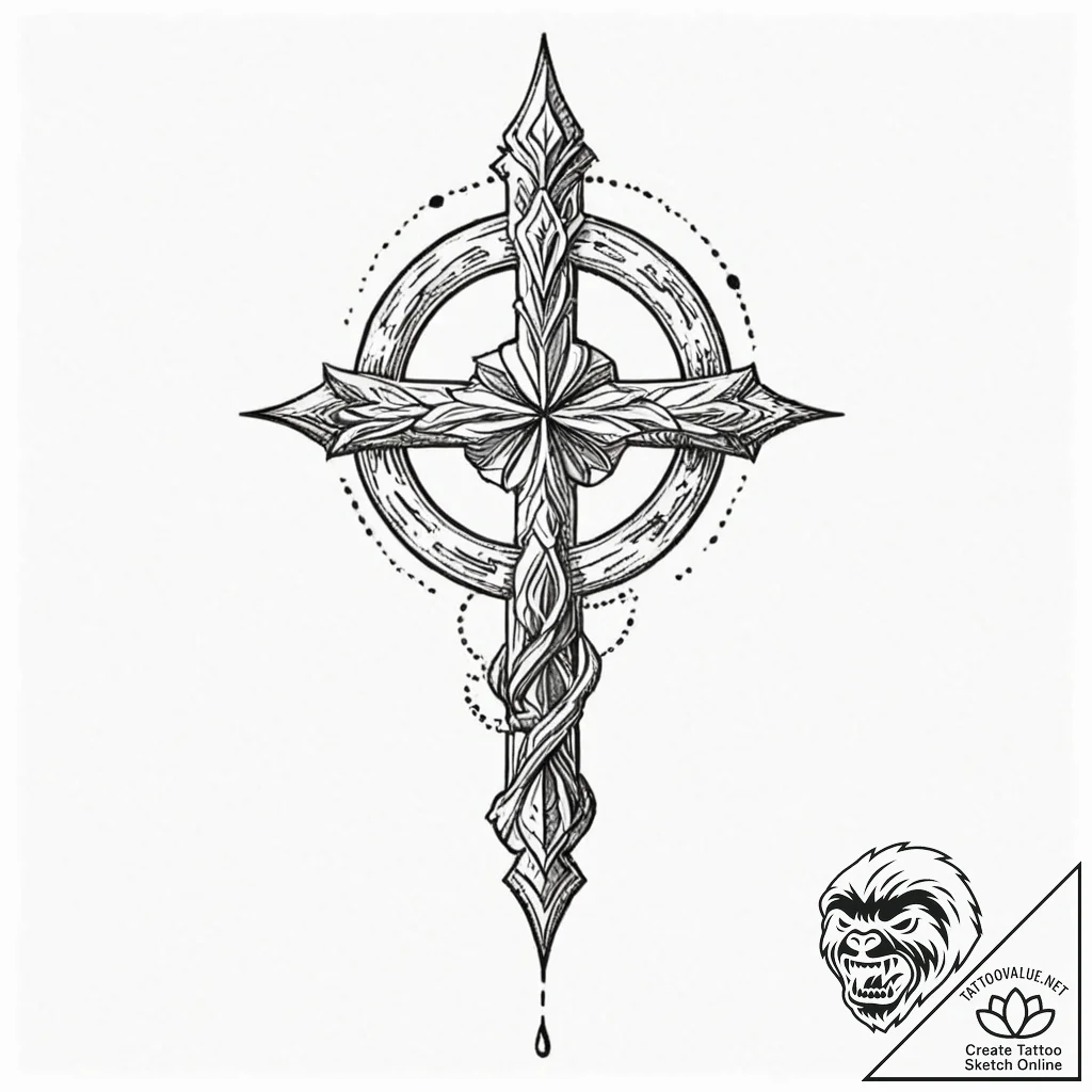 Victory (symbol), ink illustration for tattoo... - tattoo sketch (№1751881239_0, 07.07.2025 09:40) — tattoovalue.net