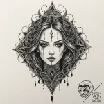A graphic novel portrait of a terrifying noon… – tattoo sketch (№1751881574_0, 07.07.2025 09:46) — tattoovalue.net