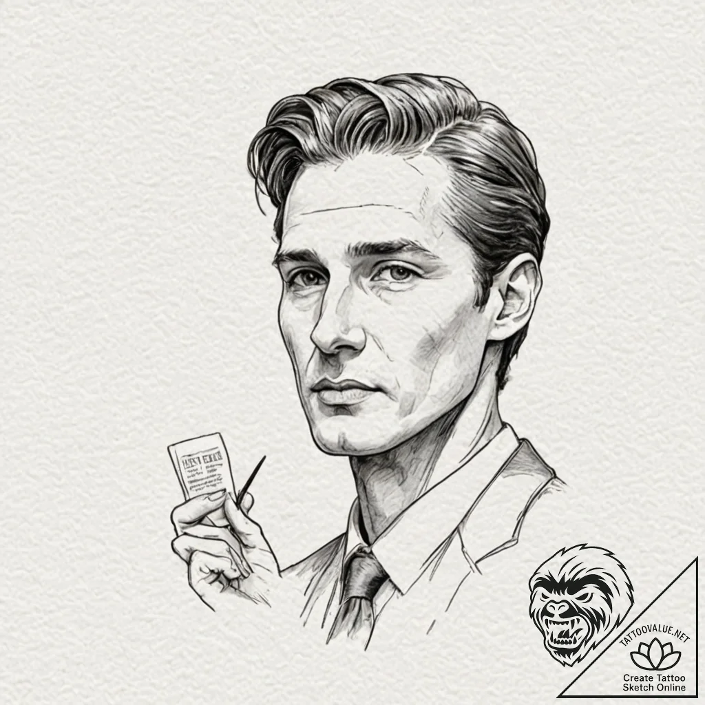 A watercolor sketch of the iconic "business c... - tattoo sketch (№1751881825_0, 07.07.2025 09:50) — tattoovalue.net