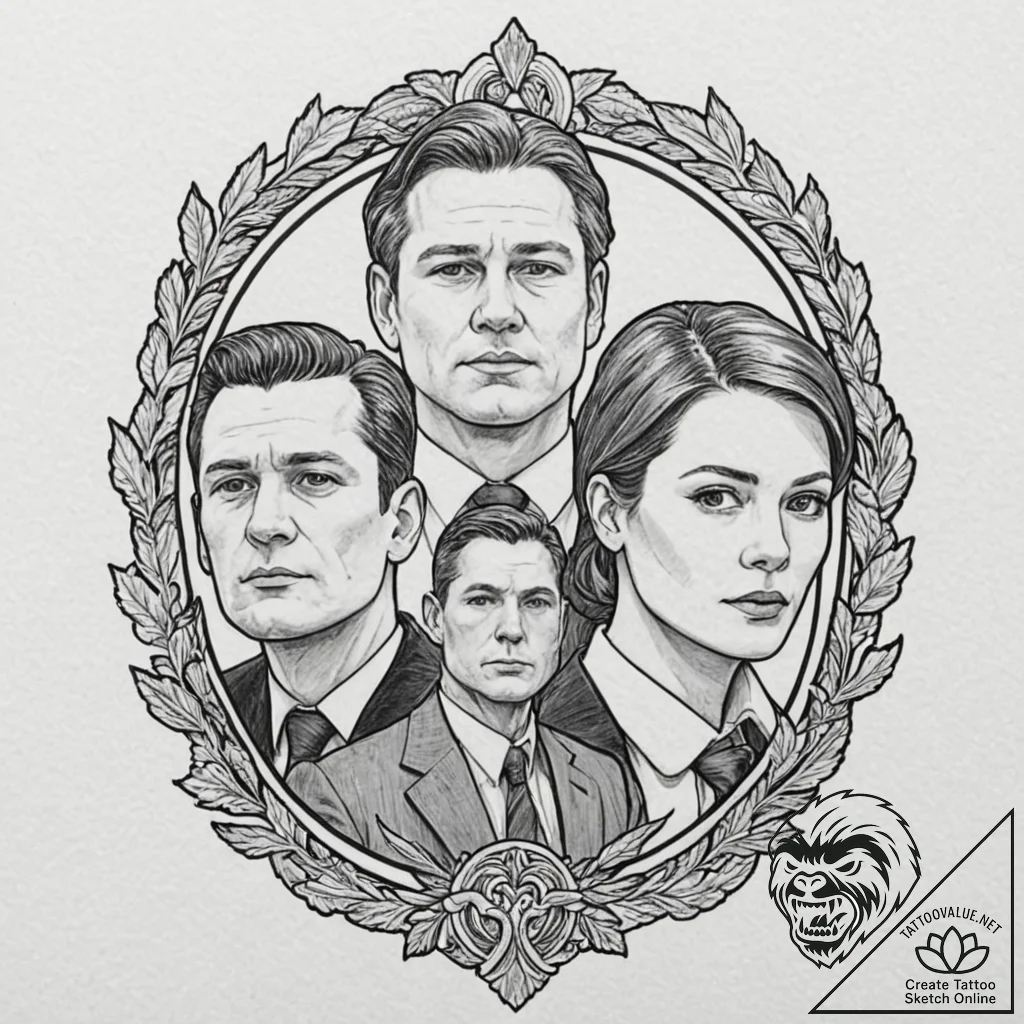 A graphic novel portrait of the main characte... - tattoo sketch (№1751882331_0, 07.07.2025 09:58) — tattoovalue.net