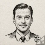 A graphic novel portrait of col. hans landa f… – tattoo sketch (№1751882498_0, 07.07.2025 10:01) — tattoovalue.net