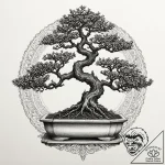 Bonsai, artistic tattoo sketch, dotwork shadi… – tattoo sketch (№1751882583_0, 07.07.2025 10:03) — tattoovalue.net