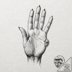 A minimalist tattoo of the hand of the king p… – tattoo sketch (№1751883893_0, 07.07.2025 10:24) — tattoovalue.net