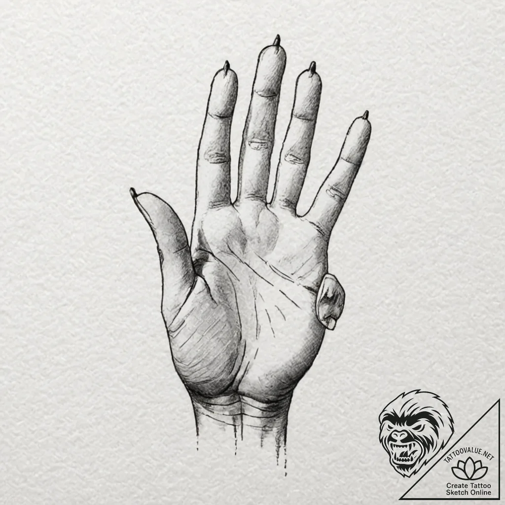 A minimalist tattoo of the hand of the king p... - tattoo sketch (№1751883893_0, 07.07.2025 10:24) — tattoovalue.net