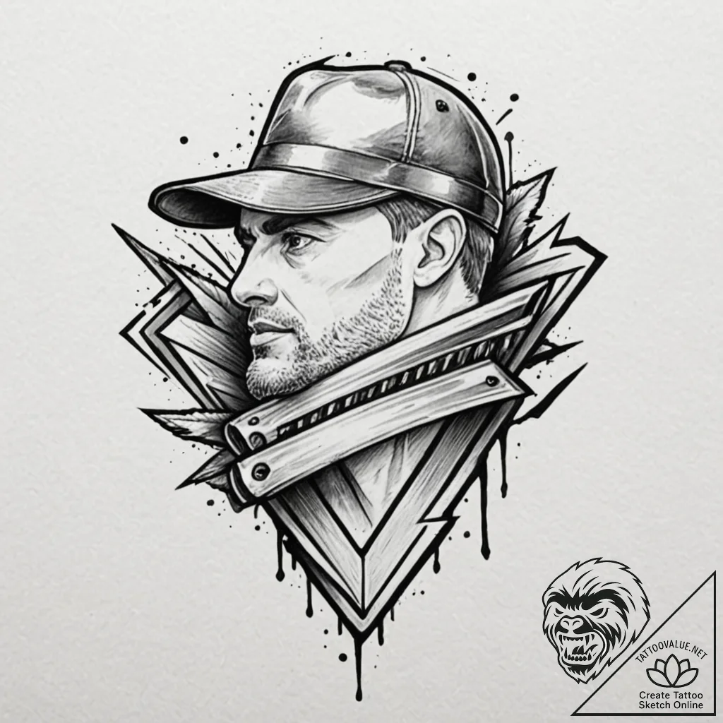 The peaky blinders' razor blade cap, tattoo s... - tattoo sketch (№1751883978_0, 07.07.2025 10:26) — tattoovalue.net