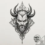Satan, tattoo drawing outline, no background,… – tattoo sketch (№1751884145_0, 07.07.2025 10:29) — tattoovalue.net