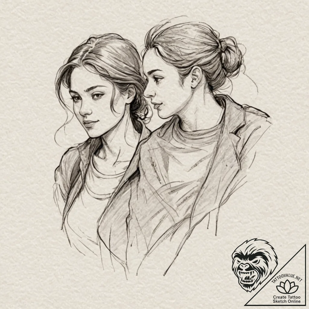 A graphic novel portrait of the main characte... - tattoo sketch (№1751884230_0, 07.07.2025 10:30) — tattoovalue.net