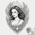 A graphic novel portrait of jean grey as the… – tattoo sketch (№1751884313_0, 07.07.2025 10:31) — tattoovalue.net