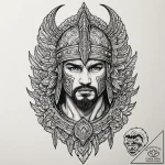 Gladiator, tattoo drawing outline, blackwork… – tattoo sketch (№1751884397_0, 07.07.2025 10:33) — tattoovalue.net