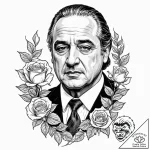 A chicano style portrait of don vito corleone… – tattoo sketch (№1751884819_0, 07.07.2025 10:40) — tattoovalue.net