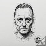 A trash polka portrait of hannibal lecter fro… – tattoo sketch (№1751885070_0, 07.07.2025 10:44) — tattoovalue.net
